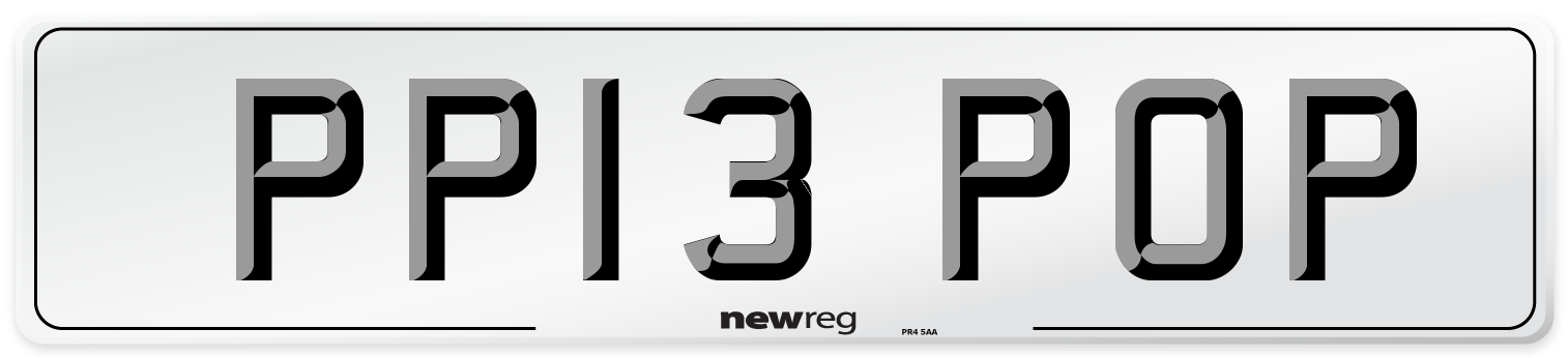 PP13 POP Number Plate from New Reg